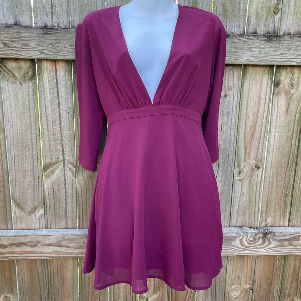 Tobi maroon Take It Slow Skater mini Dress